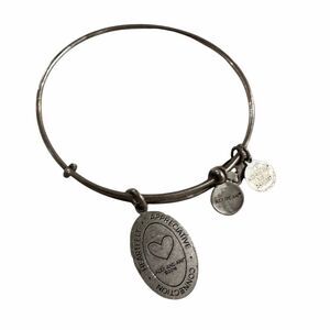 ALEX AND ANI Women’s Silver “Because I Love You” Charm Bangle Bracelet